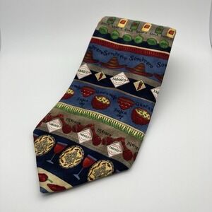 TABASCO MENS TIE Red Black WITH PEPPER AND LOGO DESIGN EXCELLENT Business/Casual
